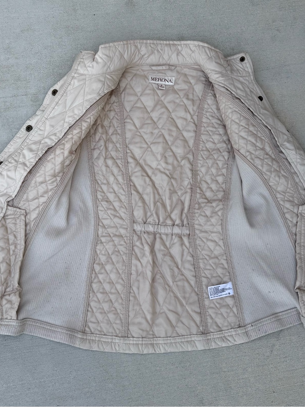 Merona size small Quilted Women's Jacket in cream - Picture 3 of 4